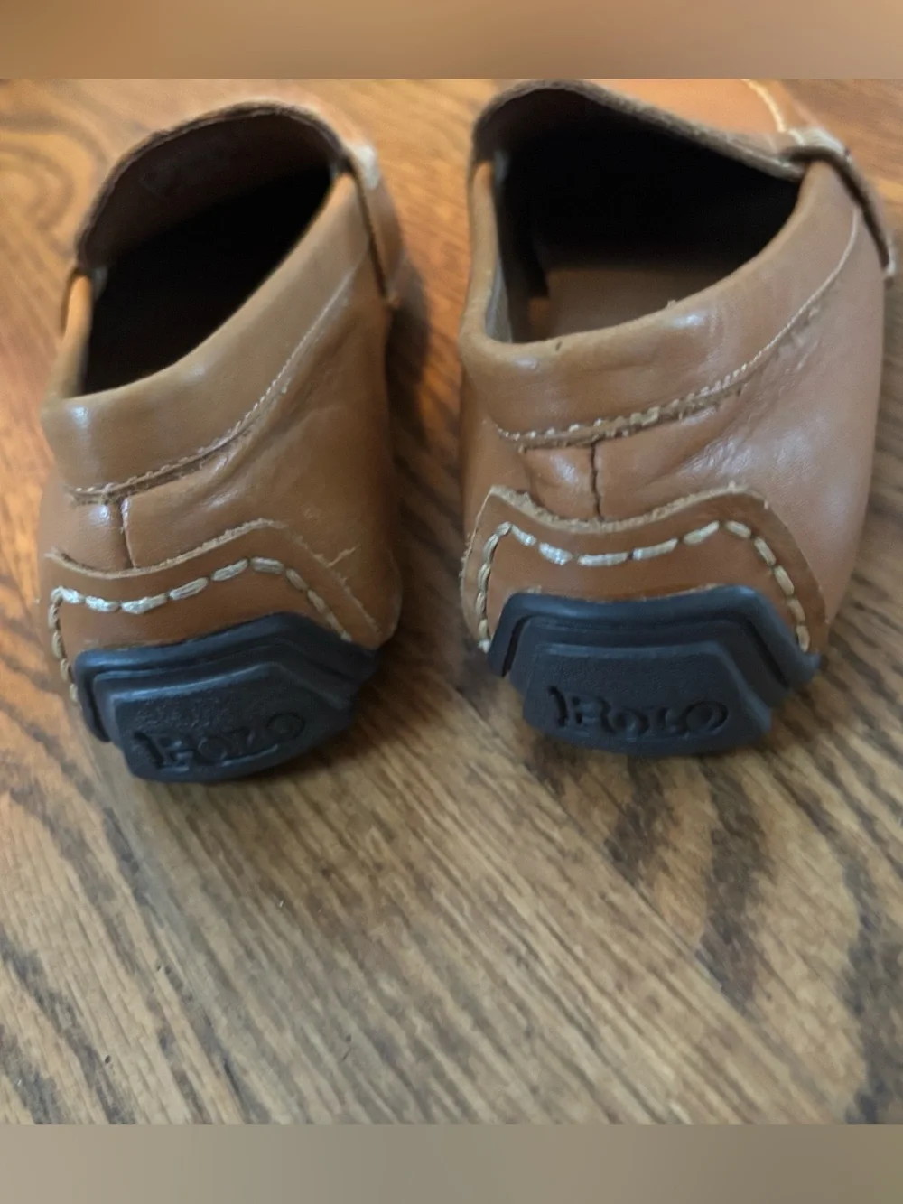 Polo Ralph Lauren Kids Telly Leather Penny Loafers - Tan - Size 13.5 Little Kid